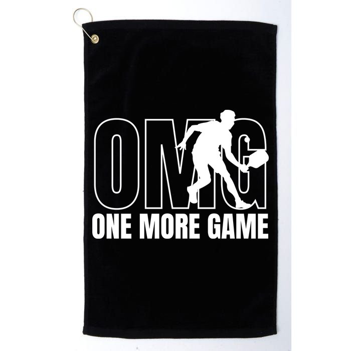 One More Game Omg Retro Funny Pickleball Lover Pickle Ball Golf Towel