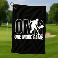 One More Game Omg Retro Funny Pickleball Lover Pickle Ball Golf Towel