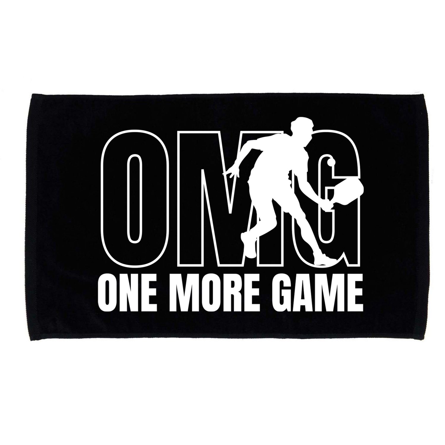 One More Game Omg Retro Funny Pickleball Lover Pickle Ball Microfiber Hand Towel