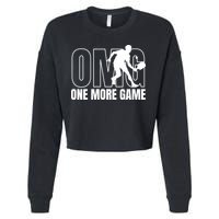 One More Game Omg Retro Funny Pickleball Lover Pickle Ball Cropped Pullover Crew