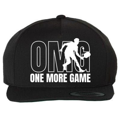 One More Game Omg Retro Funny Pickleball Lover Pickle Ball Wool Snapback Cap
