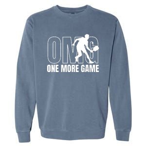 One More Game Omg Retro Funny Pickleball Lover Pickle Ball Garment-Dyed Sweatshirt