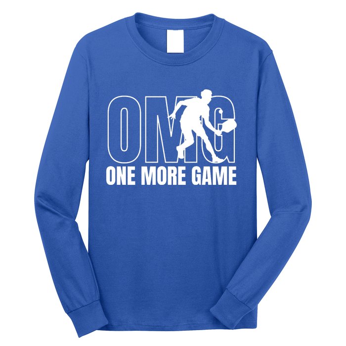 One More Game Omg Retro Funny Pickleball Lover Pickle Ball Long Sleeve Shirt