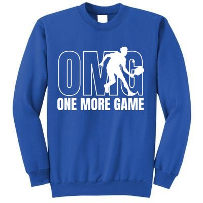 One More Game Omg Retro Funny Pickleball Lover Pickle Ball Sweatshirt