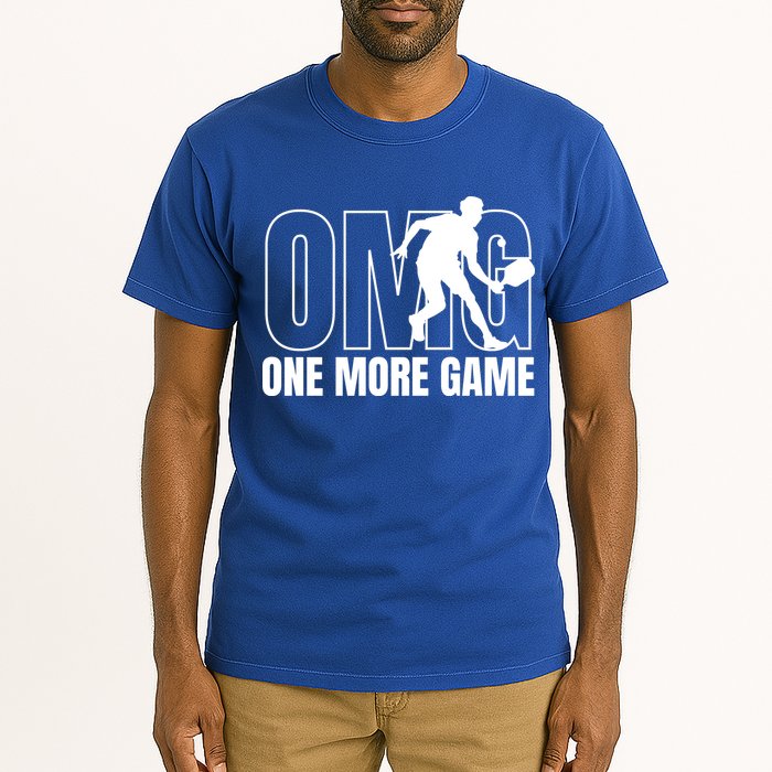 One More Game Omg Retro Funny Pickleball Lover Pickle Ball Tall T-Shirt