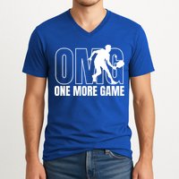 One More Game Omg Retro Funny Pickleball Lover Pickle Ball V-Neck T-Shirt