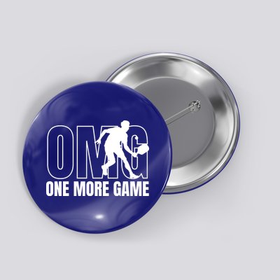 One More Game Omg Retro Funny Pickleball Lover Pickle Ball Button