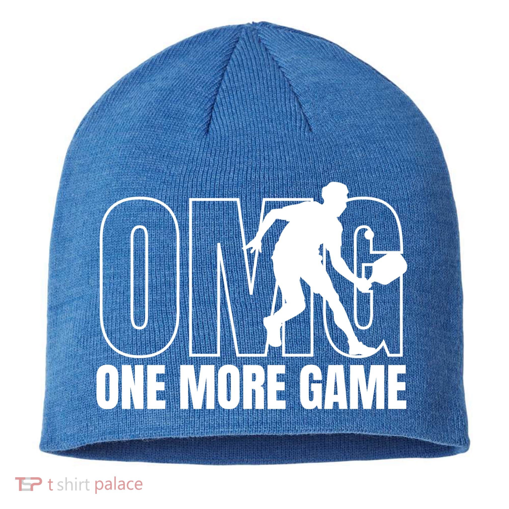 One More Game Omg Retro Funny Pickleball Lover Pickle Ball Sustainable Beanie
