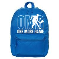 One More Game Omg Retro Funny Pickleball Lover Pickle Ball 16 in Basic Backpack