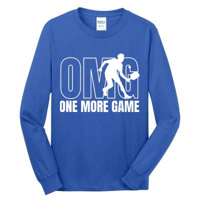 One More Game Omg Retro Funny Pickleball Lover Pickle Ball Tall Long Sleeve T-Shirt