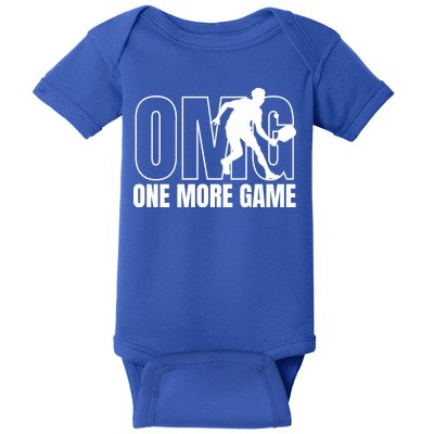One More Game Omg Retro Funny Pickleball Lover Pickle Ball Baby Bodysuit