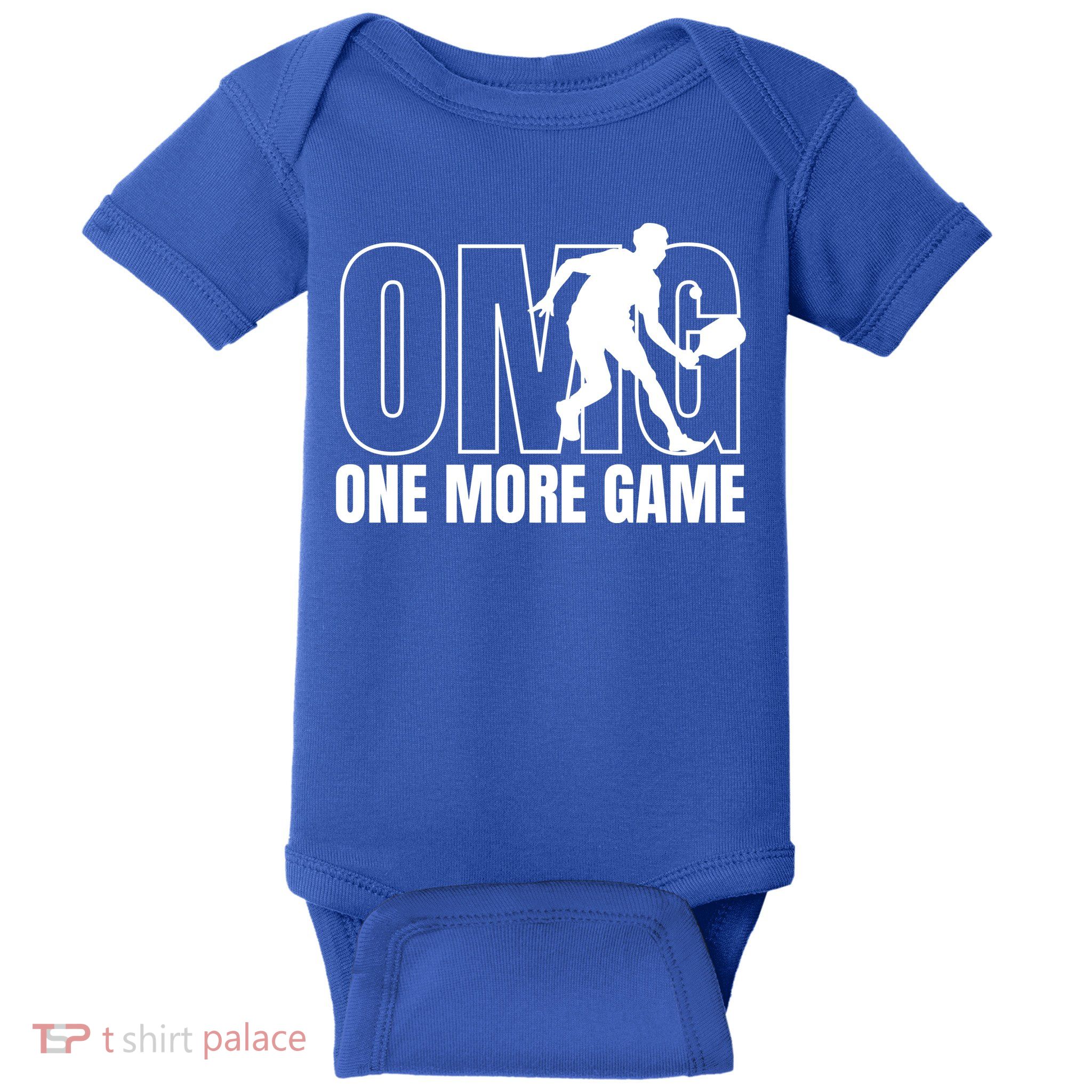 One More Game Omg Retro Funny Pickleball Lover Pickle Ball Baby Bodysuit