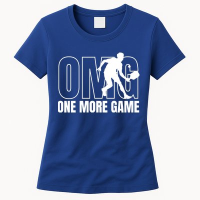 One More Game Omg Retro Funny Pickleball Lover Pickle Ball Womens T-Shirt