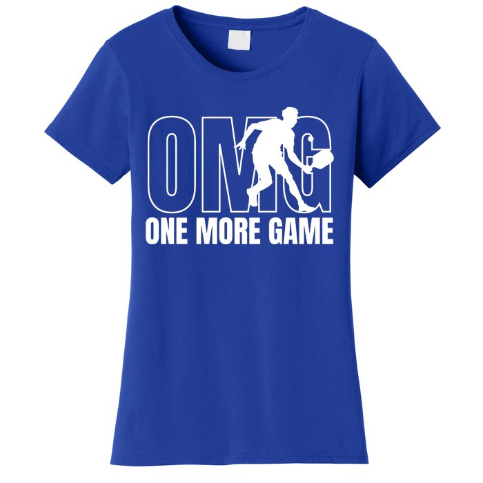 One More Game Omg Retro Funny Pickleball Lover Pickle Ball Women's T-Shirt