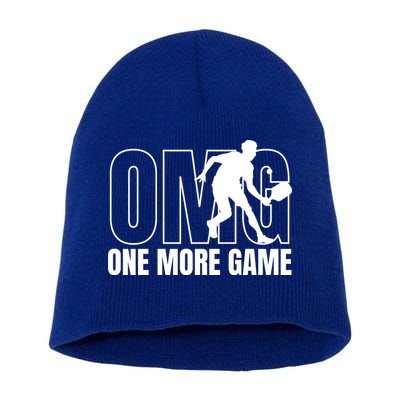 One More Game Omg Retro Funny Pickleball Lover Pickle Ball Short Acrylic Beanie