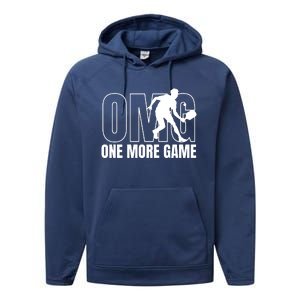 One More Game Omg Retro Funny Pickleball Lover Pickle Ball Performance Fleece Hoodie