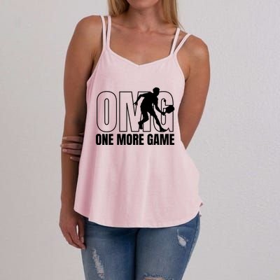 One More Game Omg Retro Funny Pickleball Lover Pickle Ball Women's Strappy Tank