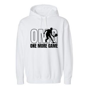 One More Game Omg Retro Funny Pickleball Lover Pickle Ball Garment-Dyed Fleece Hoodie