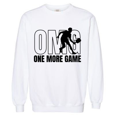 One More Game Omg Retro Funny Pickleball Lover Pickle Ball Garment-Dyed Sweatshirt