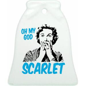 Oh My God Scarlet Ceramic Bell Ornament