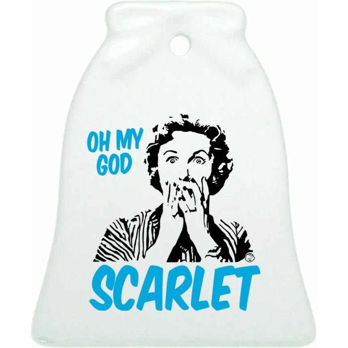 Oh My God Scarlet Ceramic Bell Ornament