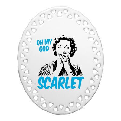 Oh My God Scarlet Ceramic Oval Ornament