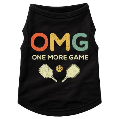 One More Game OMG Retro Funny Pickleball Lover Pickle Ball Doggie Tank