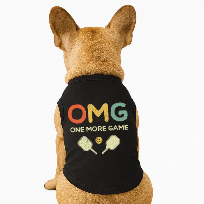 One More Game OMG Retro Funny Pickleball Lover Pickle Ball Doggie Tank