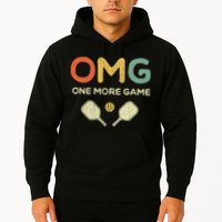 One More Game OMG Retro Funny Pickleball Lover Pickle Ball Hoodie