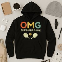 One More Game OMG Retro Funny Pickleball Lover Pickle Ball Hoodie