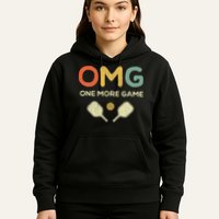 One More Game OMG Retro Funny Pickleball Lover Pickle Ball Hoodie