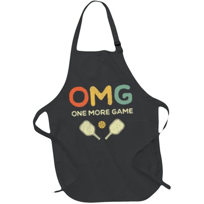 One More Game OMG Retro Funny Pickleball Lover Pickle Ball Apron