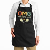 One More Game OMG Retro Funny Pickleball Lover Pickle Ball Apron