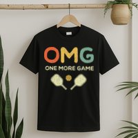 One More Game OMG Retro Funny Pickleball Lover Pickle Ball T-Shirt