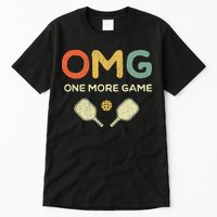 One More Game OMG Retro Funny Pickleball Lover Pickle Ball Tall T-Shirt
