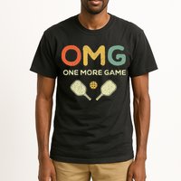 One More Game OMG Retro Funny Pickleball Lover Pickle Ball Tall T-Shirt