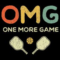 One More Game OMG Retro Funny Pickleball Lover Pickle Ball Button