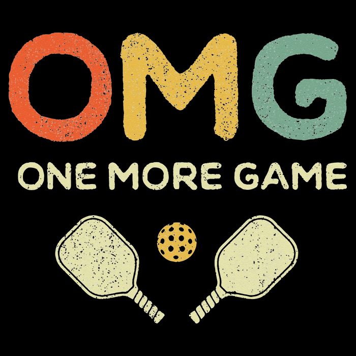 One More Game OMG Retro Funny Pickleball Lover Pickle Ball Button