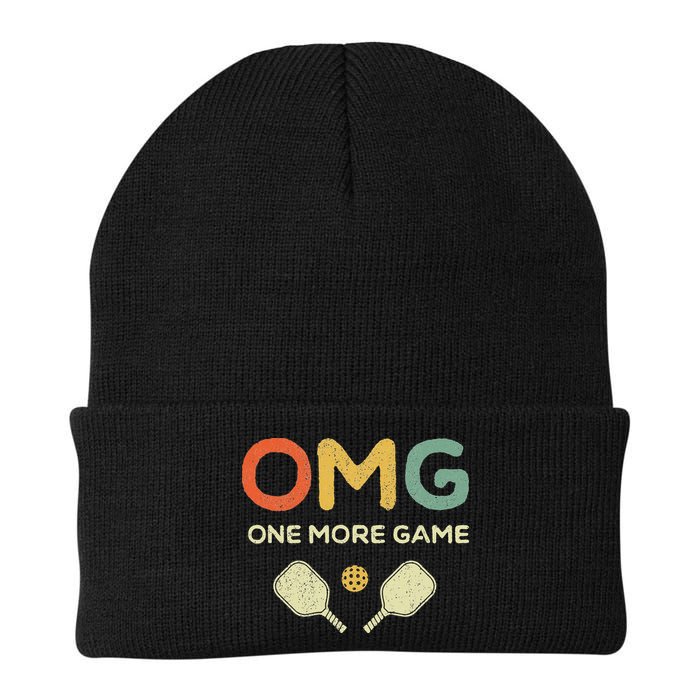 One More Game OMG Retro Funny Pickleball Lover Pickle Ball Beanie