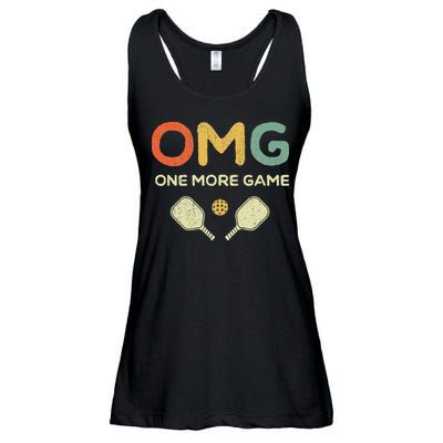 One More Game OMG Retro Funny Pickleball Lover Pickle Ball Ladies Essential Flowy Tank