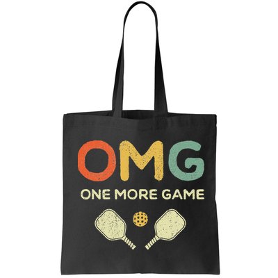 One More Game OMG Retro Funny Pickleball Lover Pickle Ball Bag