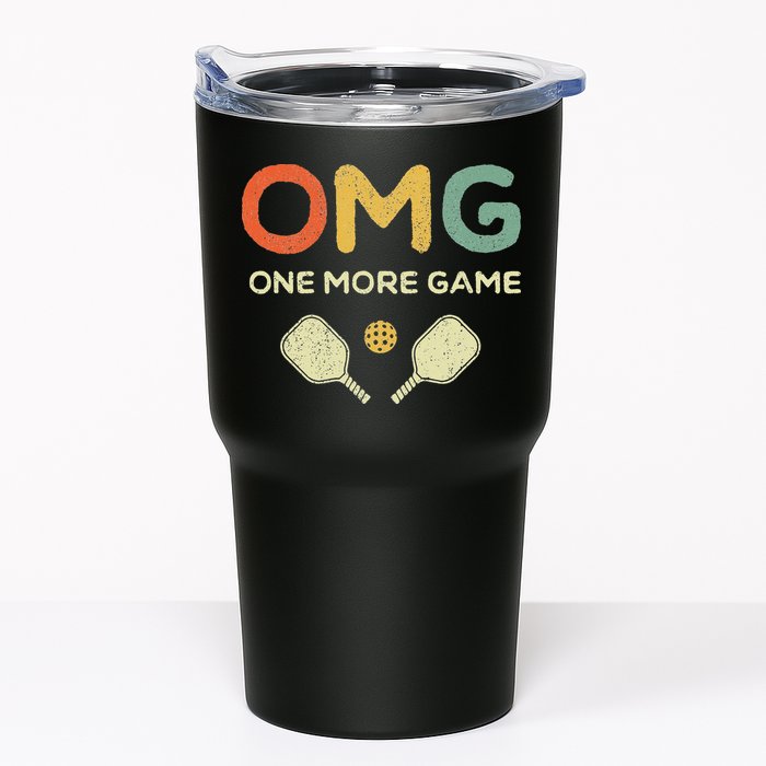 One More Game OMG Retro Funny Pickleball Lover Pickle Ball Tumbler