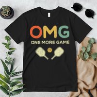 One More Game OMG Retro Funny Pickleball Lover Pickle Ball Premium T-Shirt