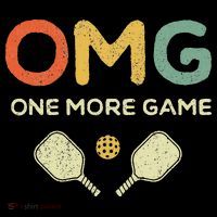 One More Game OMG Retro Funny Pickleball Lover Pickle Ball Pom Pom 12in Knit Beanie