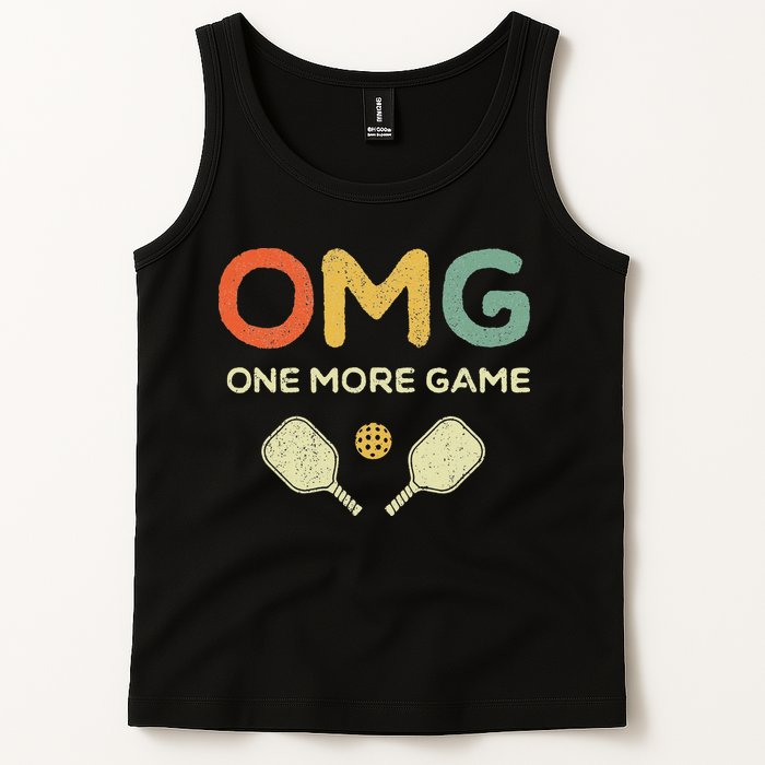 One More Game OMG Retro Funny Pickleball Lover Pickle Ball Tank Top