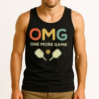 One More Game OMG Retro Funny Pickleball Lover Pickle Ball Tank Top