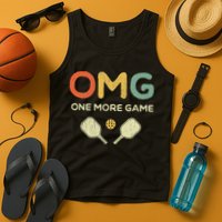 One More Game OMG Retro Funny Pickleball Lover Pickle Ball Tank Top
