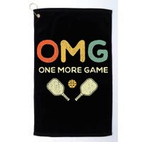 One More Game OMG Retro Funny Pickleball Lover Pickle Ball Golf Towel