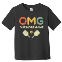 One More Game OMG Retro Funny Pickleball Lover Pickle Ball Toddler T-Shirt