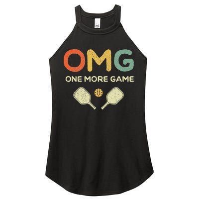 One More Game OMG Retro Funny Pickleball Lover Pickle Ball Women's Perfect Tri Rocker Tank